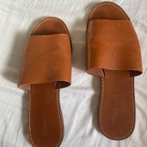 Madewell Leather Boardwalk Slide Sandals - 8